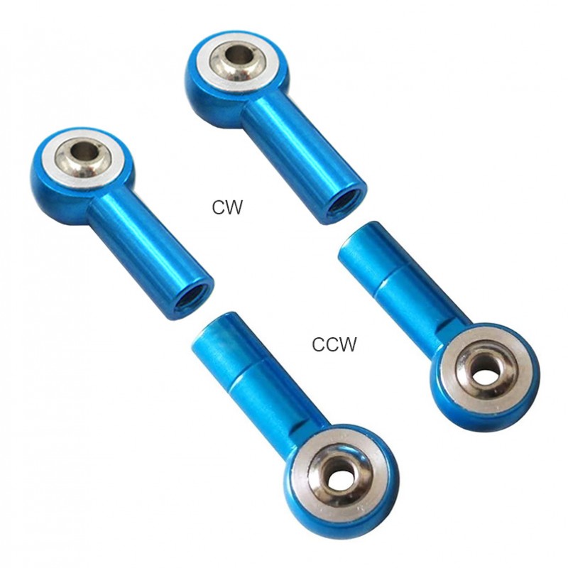 RJX M4 Aluminum Metal Rod Ends Ball Joint CW(2)& CCW(2) for Traxxas Axial Redcat Racing RC Car Airplane