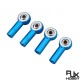 RJX M4 Aluminum Metal Rod Ends Ball Joint CW(2)& CCW(2) for Traxxas Axial Redcat Racing RC Car Airplane