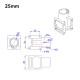 RJX 1pcs Aluminum alloy 25 30 35 40 45 50 60mm Center Plate Mount Holder for RC Multirotor Drone