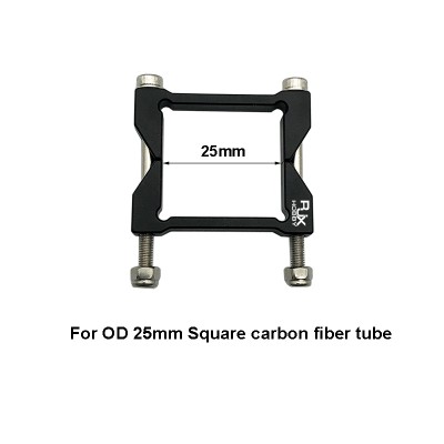 RJX Square Aluminum Tube Clamp for 25mm Square Carbon Fiber Tubes