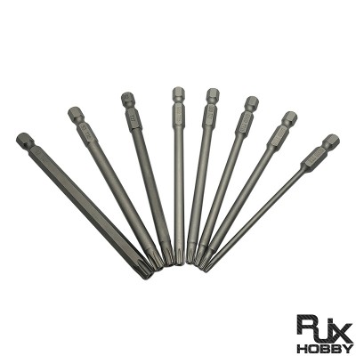RJX 8pcs 1/4 Inch 6.35mm Length 100mm Torx Head Electric Screwdriver Bits Tip TP8, TP10, TP15, TP20, TP25, TP27, TP30, TP40