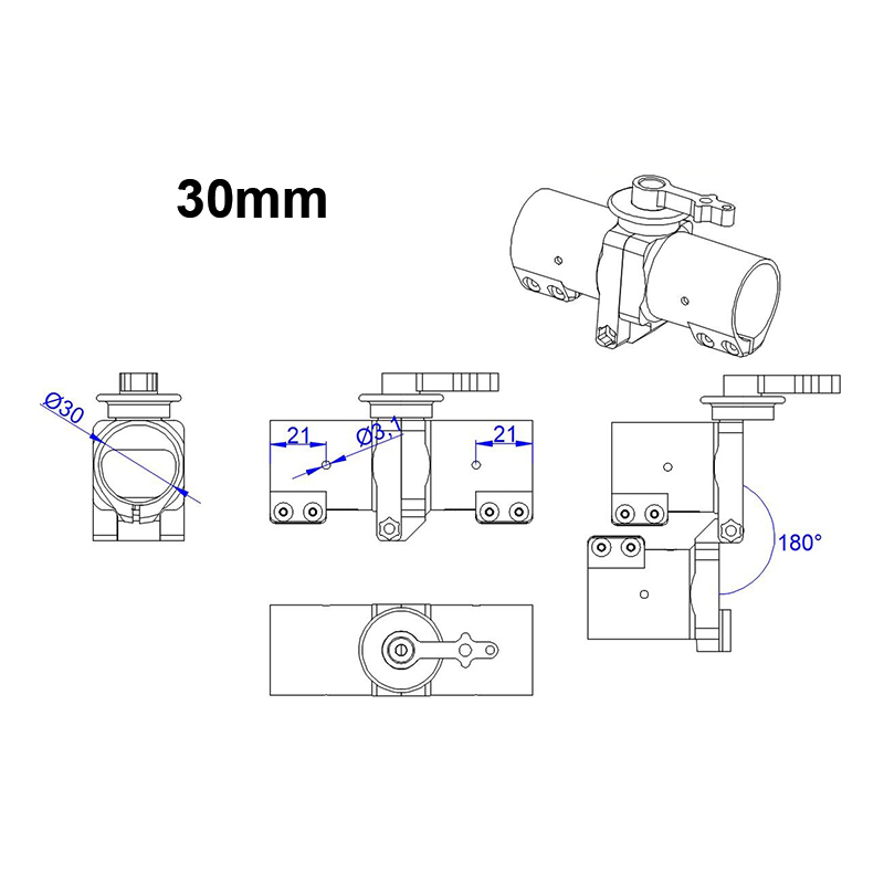 RJXHOBBY 1pcs CNC Aluminium 28 / 30 / 35 / 40mm Tube Arm Folding down Connector for Plant Protection UAV Multicopter