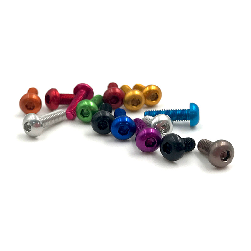 RJX 50pcs 7075 Alum M3*5/6/8/10/12/14/16 Allen round head screws