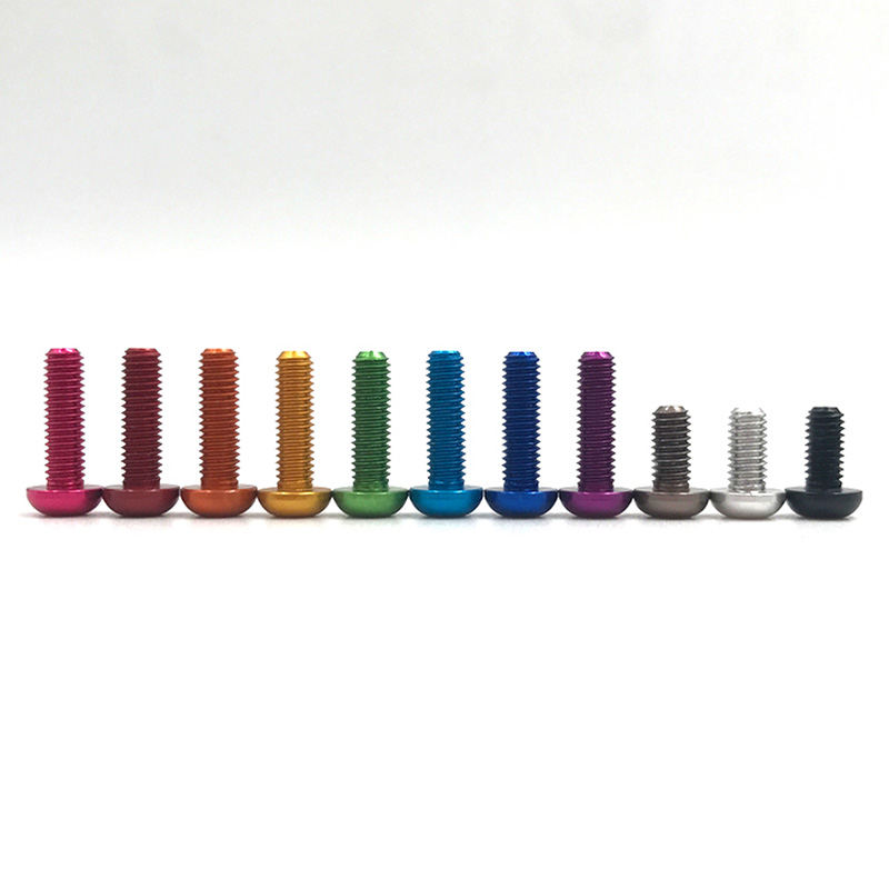 RJX 50pcs 7075 Alum M3*5/6/8/10/12/14/16 Allen round head screws