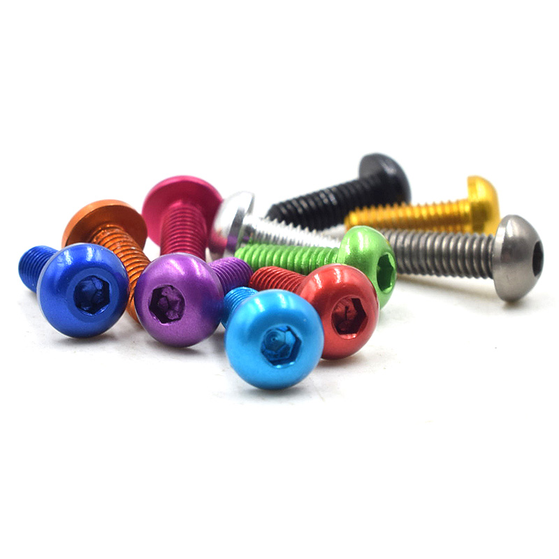 RJX 50pcs 7075 Alum M3*5/6/8/10/12/14/16 Allen round head screws