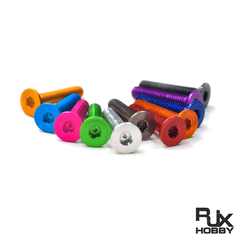 RJX 50pcs 7075 Alum M3*6/ 7 / 8 / 10 / 12 / 14 / 16 Counter Sunk Hex Screws