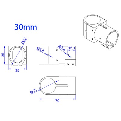 RJX 1pcs 16,20,25,30,40 Landing Gear Aluminum Alloy Tee Tripod Carbon Fiber Tube Connector For Agriculture Drone UAV