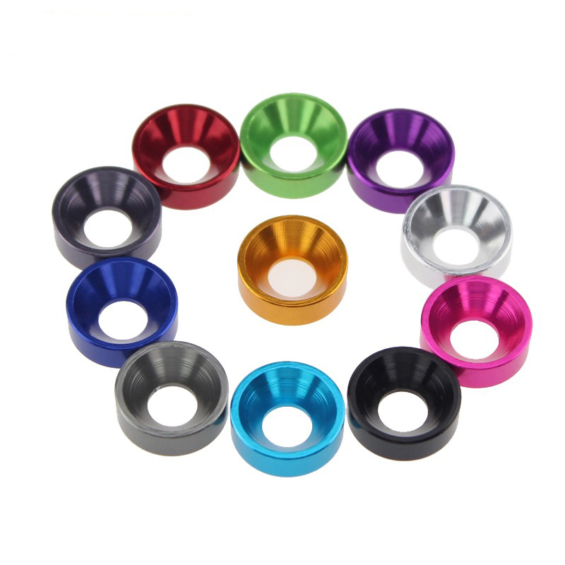 RJX 50pcs M2 M2.5 M3 M4 M5 alum washer for Hex Socket Flat Countersunk Head Screw