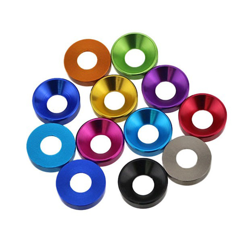 RJX 50pcs M2 M2.5 M3 M4 M5 alum washer for Hex Socket Flat Countersunk Head Screw