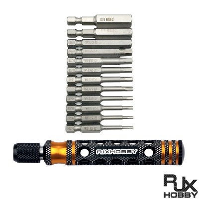 RJXHOBBY 12pcs 1/4 Inch 6.35mm Length 50mm Hex Shank Magnetic Hexagon Screwdriver