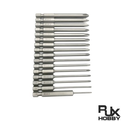 RJX 1/4 Inch 6.35mm 16pcs Phillips Screwdriver PH00 PH0 PH1 PH2
