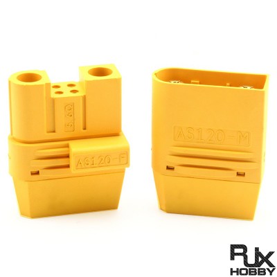 RJX 1Pair Amass AS120 Plug Lithium Battery Male Female Connector Plug with Resistance for RC Drone FPV Racing Multirotor Parts