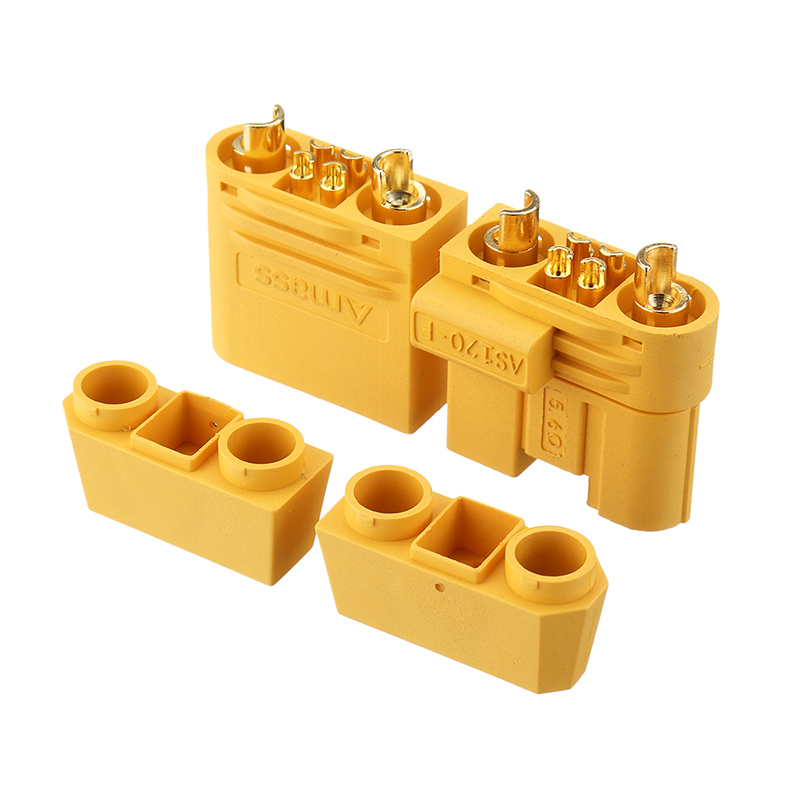 RJX 1Pair Amass AS120 Plug Lithium Battery Male Female Connector Plug with Resistance for RC Drone FPV Racing Multirotor Parts