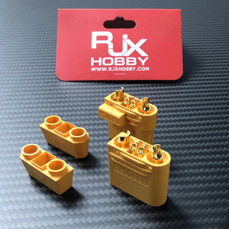 RJX 1Pair Amass AS120 Plug Lithium Battery Male Female Connector Plug with Resistance for RC Drone FPV Racing Multirotor Parts