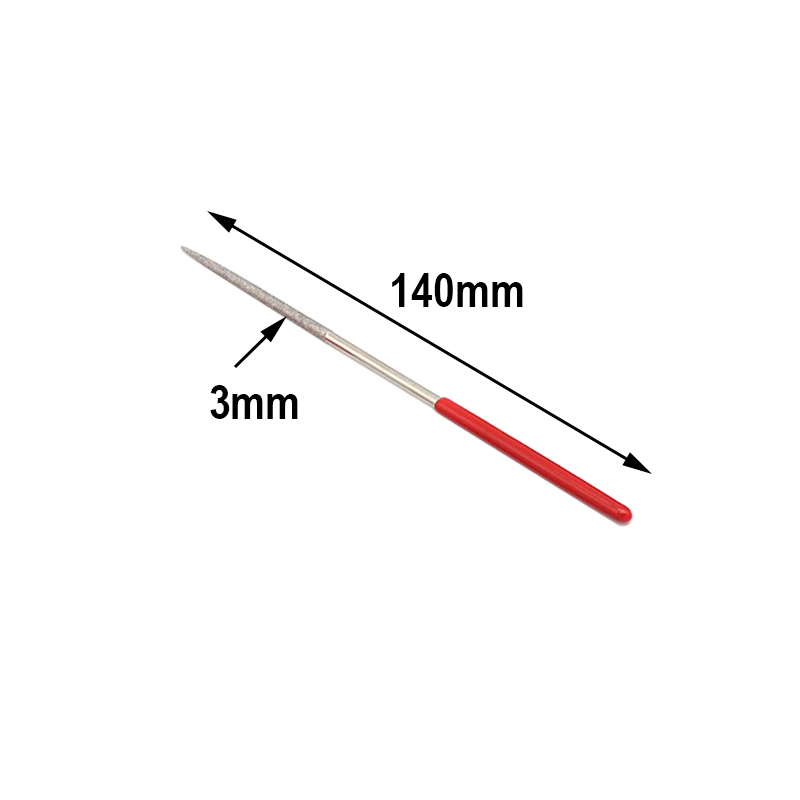RJX 10Pcs 140mm Round Diamond Needle File / Flat Diamond Needle File