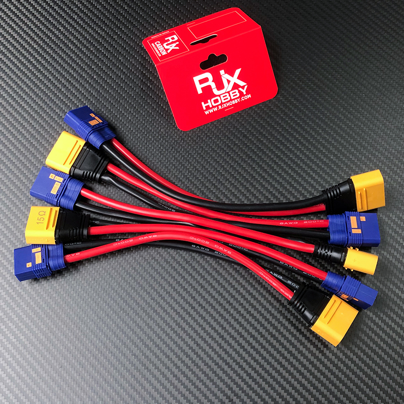 RJXHOBBY 1pcs QS8-S Anti-spark Female to AS150U Anti-fire Male Connector