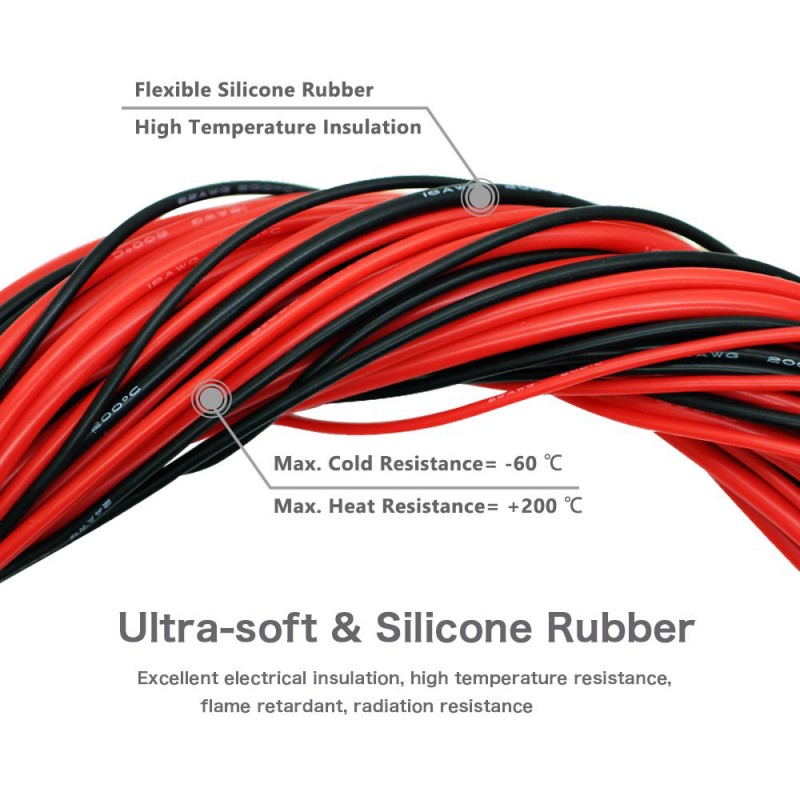 RJXHOBBY 200meters14 16 18AWG Extra Soft Silicone Wire Cable