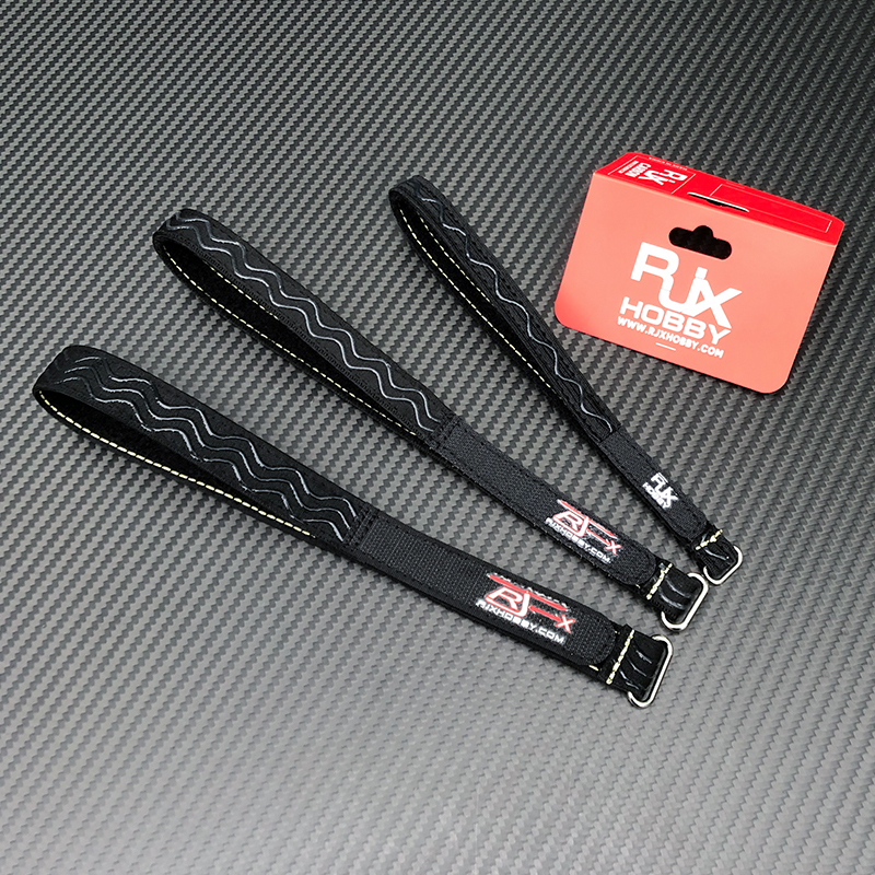 RJXHOBBY 2pcs Kevlar Stitched Non-Slip Silicone Battery Straps( Length: 180-400mm)