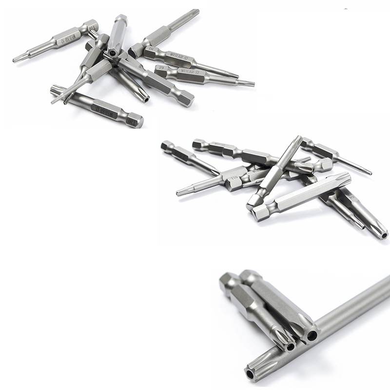 RJXHOBBY 11pcs S2 1/4 Inch 6.35mm Torx Head Electric Screwdriver Bits Tip TP6 TP7 TP8 TP9 TP10 TP15 TP20 TP25 TP27 TP30 TP40