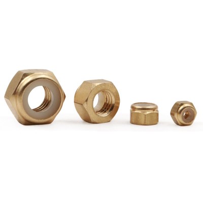 RJX 20pcs M2 M3 M4 M5 M6 M8 Copper Lock nut Hexagon Self-Locking Screw Cap Brass Nylon nut