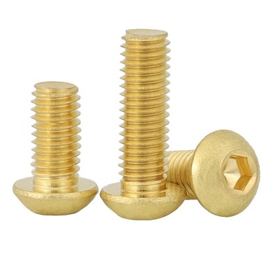 RJX 50pcs M3 M4 M5 M6 Brass Button Head Socket Cap Screw