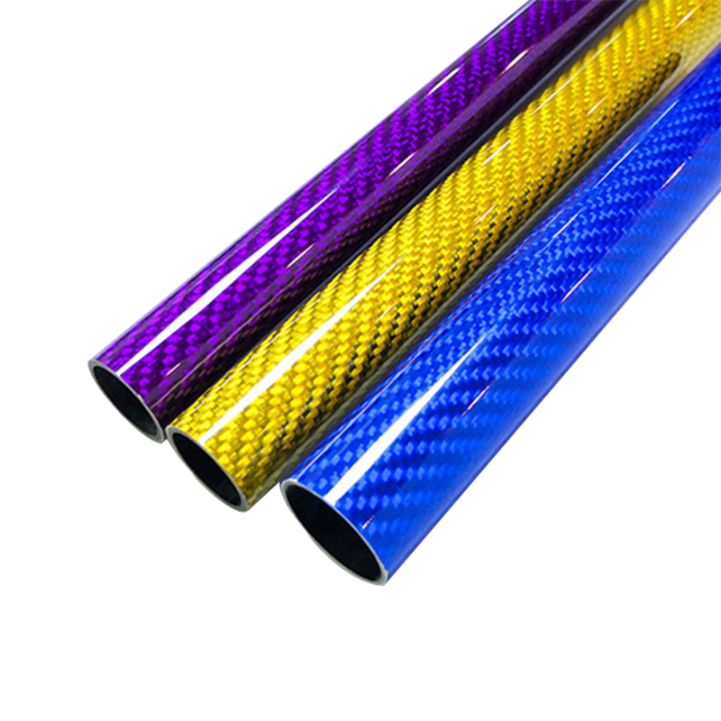 RJX 1pcs Colorful 3K Carbon Fiber Tube 1000mm(OD:21-30mm)