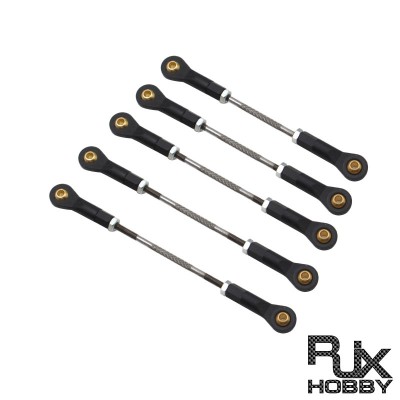 RJXHOBBY 5pcs M3 Adjustable Push Rod & Ball Joint Linkage Set Assembly Servo Connecting Rod for RC Aircraft Boat Part