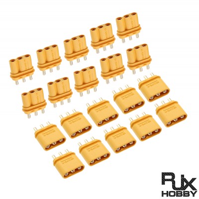 RJX 10 Pairs Amass MR30PB plug circuit board with XT30 3-pin  for model aircraft battery connectors 