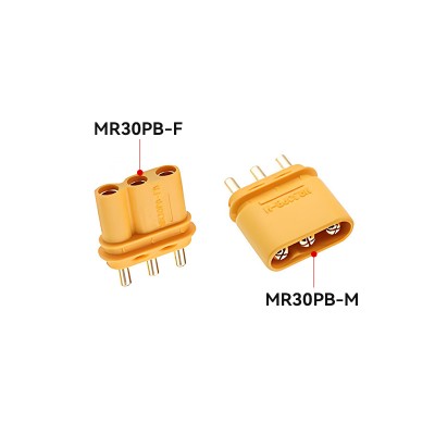 RJX 10 Pairs Amass MR30PB plug circuit board with XT30 3-pin  for model aircraft battery connectors 