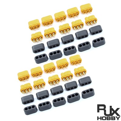 RJX 10pair Amass 3.5mm MR60 Three-core Plug T Plug Connector Male Female With Sheath Brass