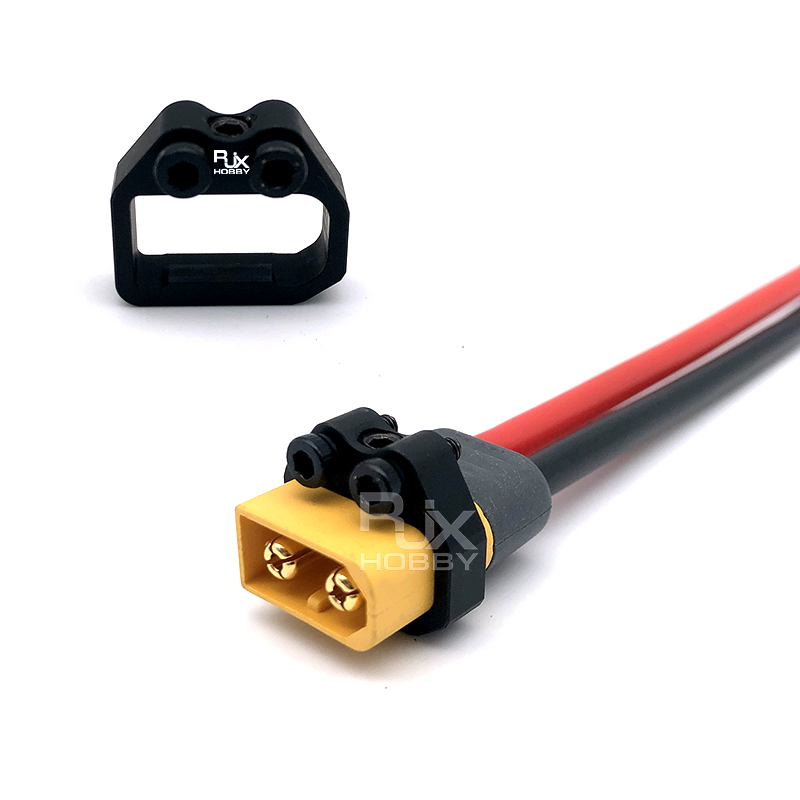 RJX 1pcs XT60H Plug Battery Connector Fixed Mount Bracket Aluminium Alloy Holder for UAV Multicopter RC Aircraft Spare Parts