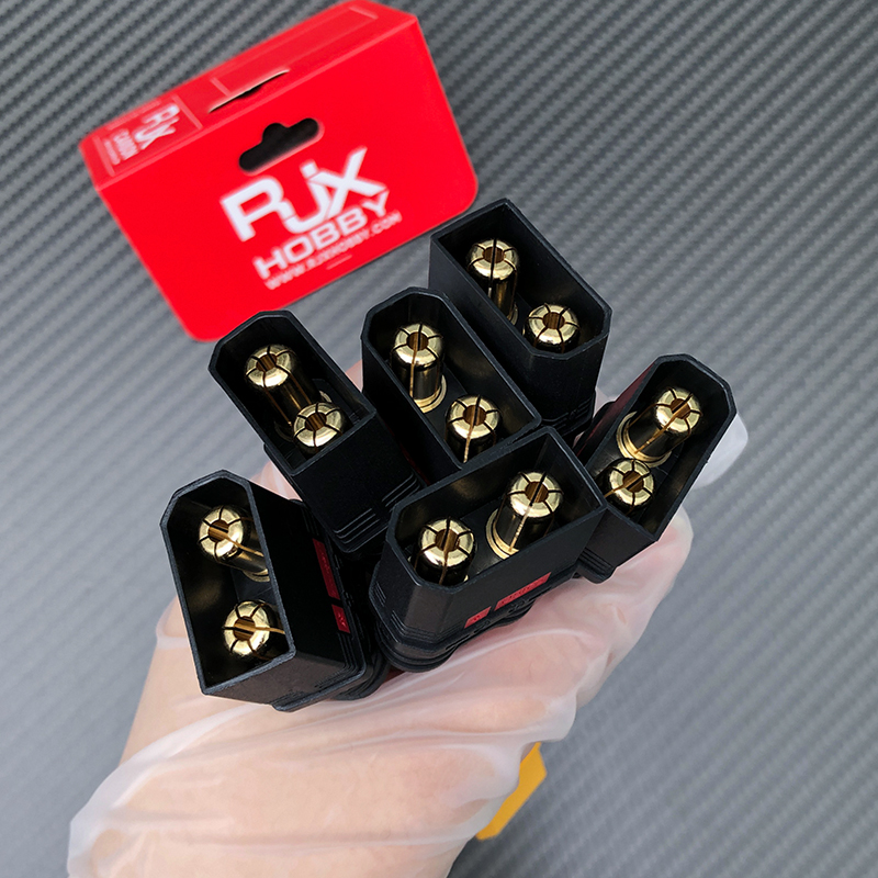 RJX 1pcs QS8-S Male to XT90 Plug Female Connector with 10AWG 50mm Wire