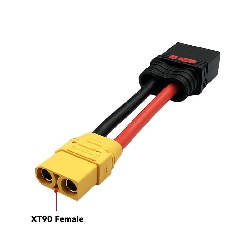 RJX 1pcs QS8-S Male to XT90 Plug Female Connector with 10AWG 50mm Wire