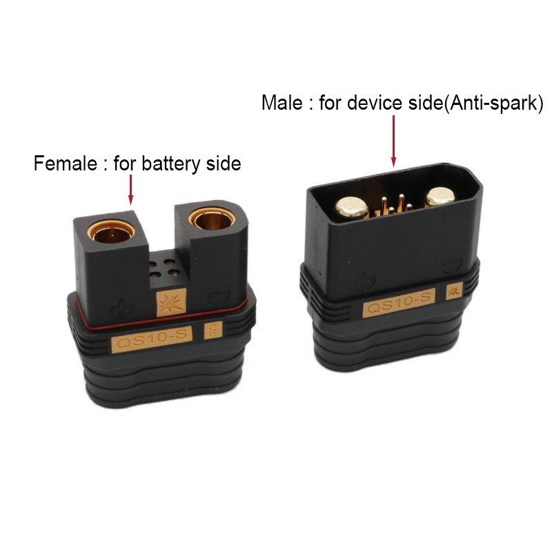 RJXHOBBY QS10-S Anti-spark Battery Connector Large Current Male Female Gold Plated Plug for RC UAV Drone