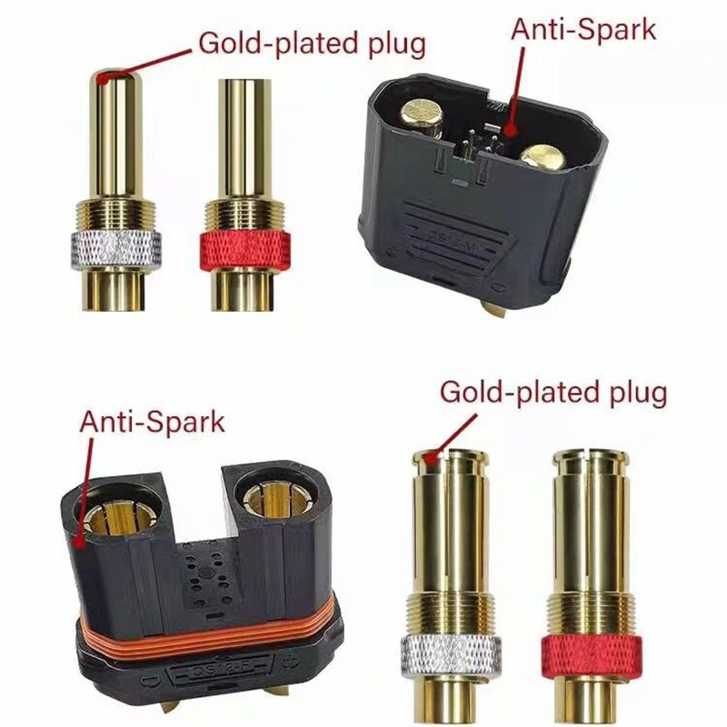 RJXHOBBY 1pairs QS12 Anti-sparking Male Female Plugs Connector High Temperature Resistance High-Current Weldable 