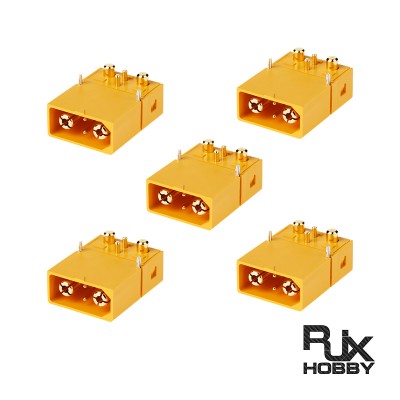 RJXHOBBY 5pcs Amass XT90IPW Connector 4.5mm Golden Plated Bullet Banana Plug Connector w/ Signal Pin