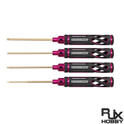 RJXHOBBY Pink Supper Light Knurled Grip HSS titanized Hex Screw driver Tools 1.5mm / 2.0mm / 2.5mm / 3.0mm