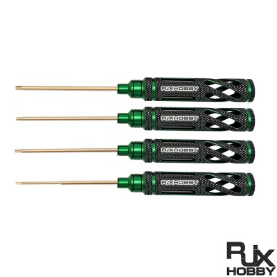 RJXHOBBY Green Supper Light Knurled Grip HSS titanized Hex Screw driver Tools 1.5mm / 2.0mm / 2.5mm / 3.0mm