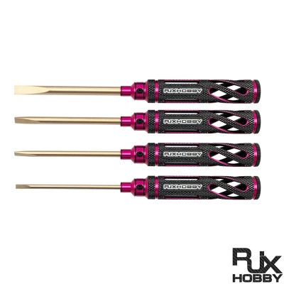 RJXHOBBY 4pcs HSS titanized Flat Head Screw driver Tools 3.0mm  4.0mm  5.0mm  5.8mm for RC Models Car Boat Airplane