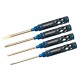 RJXHOBBY 4pcs HSS titanized Flat Head Screw driver Tools 3.0mm  4.0mm  5.0mm  5.8mm for RC Models Car Boat Airplane