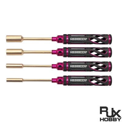 RJX Pink Supper Light Knurled Grip HSS titanized 4.0 5.5 7.0 8.0 Nut Drivers for FPV RC Models Car Boat Airplane