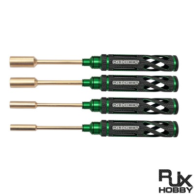 RJX Green Supper Light Knurled Grip HSS titanized 4.0 5.5 7.0 8.0 Nut Drivers for FPV RC Models Car Boat Airplane