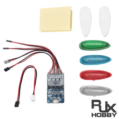 RJX Wireless Navigation Light III Version 1S Rechargeable 4 Modes LED lights for RC hobby fixed-wing Aircraft Ducted