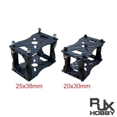 RJX 1Sets 3K Carbon Fiber Tube Clamp+Motor Mount Fixture Clip Holder Bracket for 25X38mm / 20x30mm Octagon Carbon Fiber Tubes