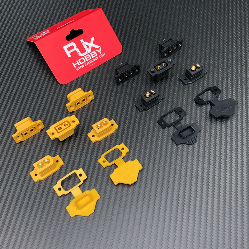 RJXHOBBY 4pcs Amass XT60E-F Female Plug Large Current Gold/Brass Ni Plated Connector Power Battery Connecting Adapter