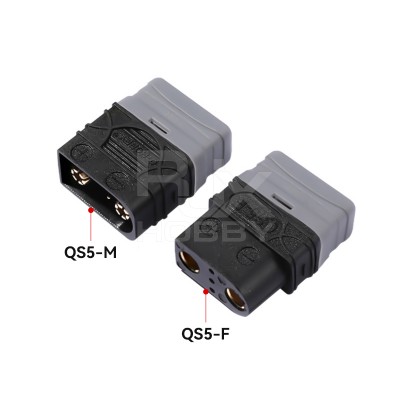 RJX 1pair QS5 40A Battery Plug 5mm Gold Plated Bullet Connector 3P Signal Pin For RC Car FPV Drone Ebike Power System