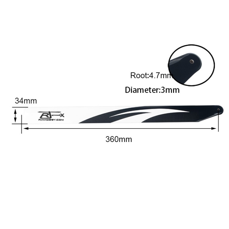 RJX 360mm CF Blades -FBL Version