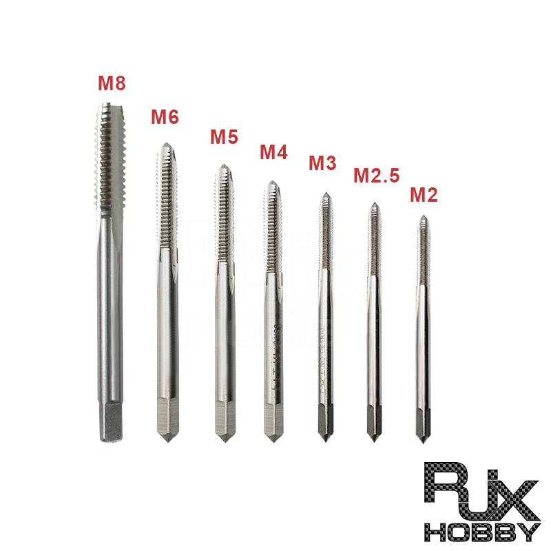 RJX 2pcs Thread Tap HSS Machine Plug Tap Metric Screw Tap Drill Thread Tool M2 M2.5 M3 M4 M5 M6 M8 Hand Tools