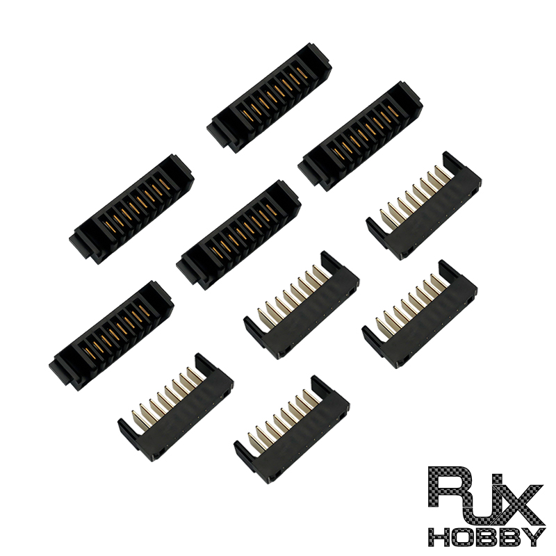 RJX 5pair 8Pin pitch 2.0mm laptop battery connector female and The male connector 90 degree bend foot