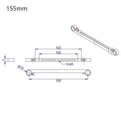 RJX 1pcs 12mm Uav DJI gimbal mounting rod 149mm / 155mm 4 6 8 multi-axis rotor flight accessories